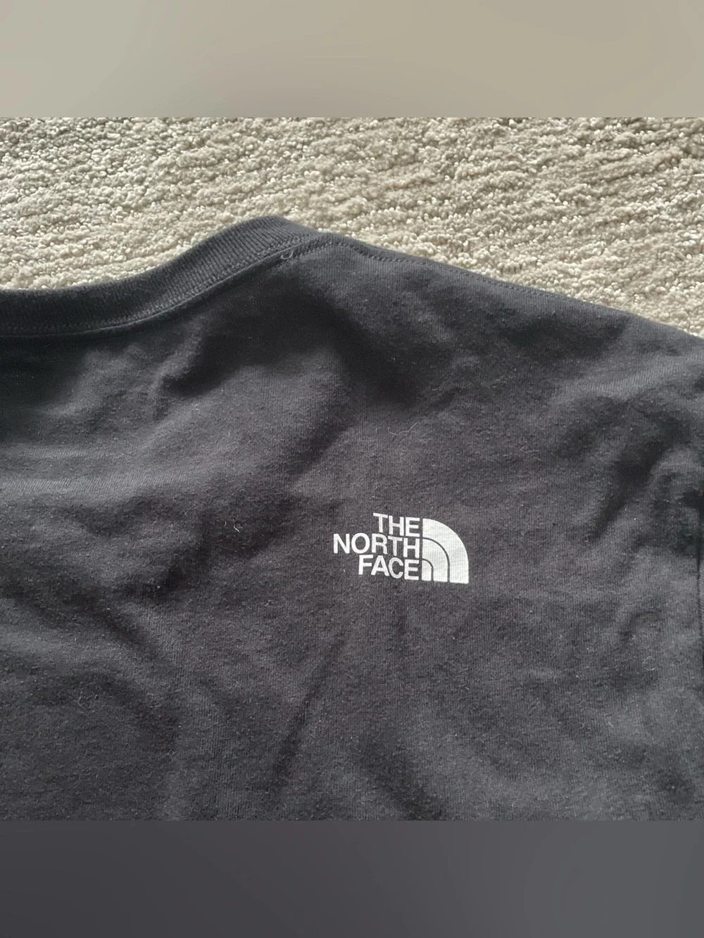The North Face Mens Black Long Sleeve T-Shirt Graphic Sleeve Print Size Large